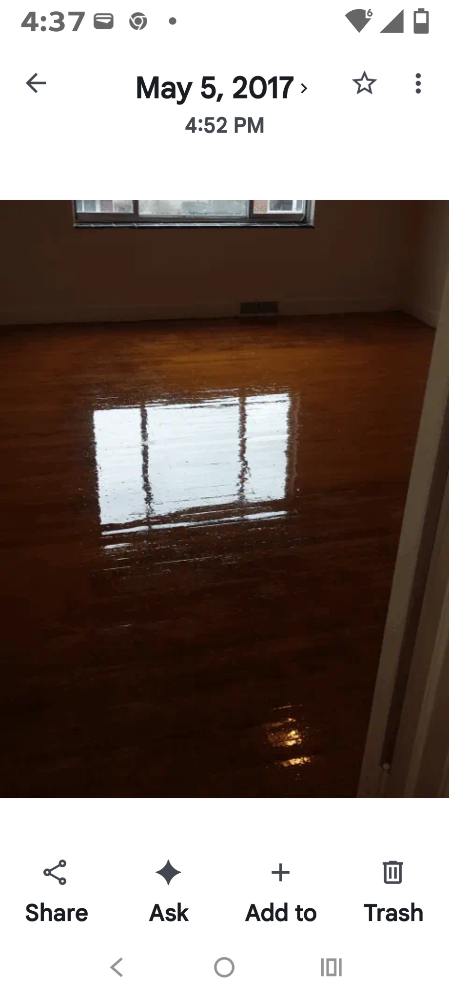 Hardwood floors with high-gloss coat